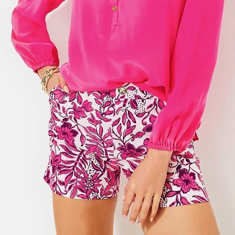 NWT Lilly Pulitzer Gretchen Shorts Womens 12 Enderflower Blossom Floral Tropical